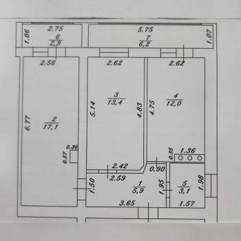 Продается 2-х комнатная квартира, 52 м²