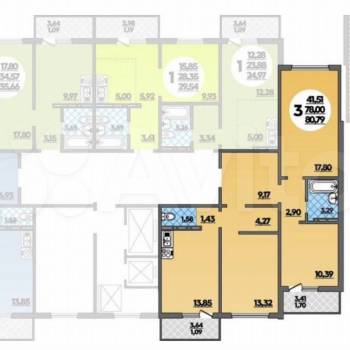 Продается 3-х комнатная квартира, 78 м²