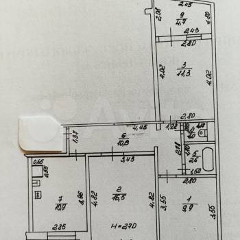 Продается 3-х комнатная квартира, 63 м²