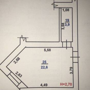 Продается 1-комнатная квартира, 26 м²