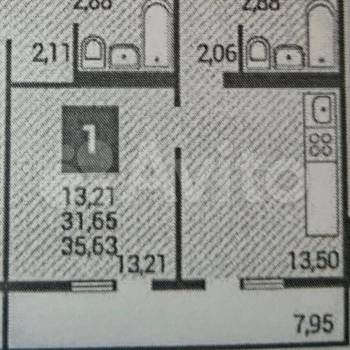 Продается 1-комнатная квартира, 32 м²