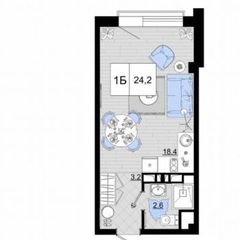 Продается 1-комнатная квартира, 24 м²