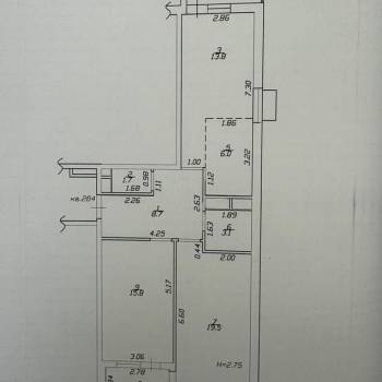 Продается 2-х комнатная квартира, 68,6 м²