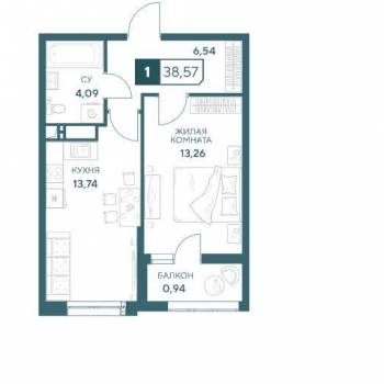 Продается 1-комнатная квартира, 39 м²