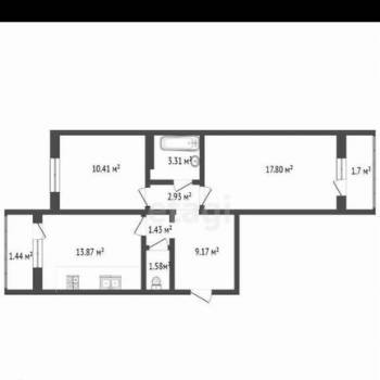 Продается 2-х комнатная квартира, 60,1 м²