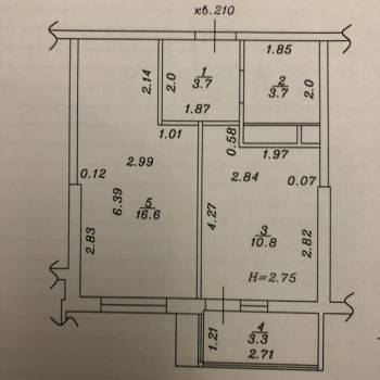 Продается 1-комнатная квартира, 38,1 м²