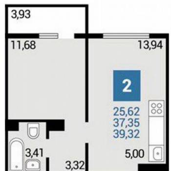 Сдается 1-комнатная квартира, 40 м²