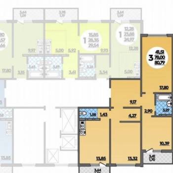 Продается 3-х комнатная квартира, 78 м²