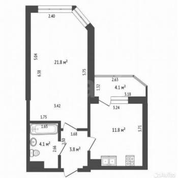 Продается 1-комнатная квартира, 45 м²