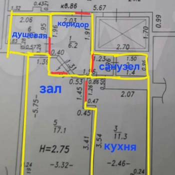Продается 1-комнатная квартира, 41 м²