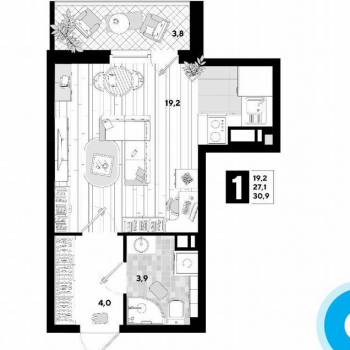 Продается 1-комнатная квартира, 31 м²