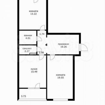 Сдается 2-х комнатная квартира, 69 м²