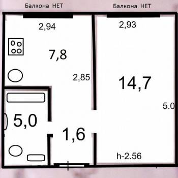 Продается 1-комнатная квартира, 28,5 м²