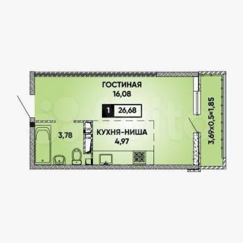 Сдается 1-комнатная квартира, 29 м²