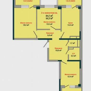 Продается 3-х комнатная квартира, 97 м²