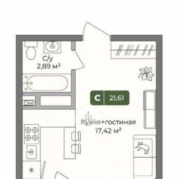 Продается 1-комнатная квартира, 22 м²