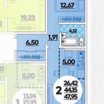 Сдается 1-комнатная квартира, 52 м²