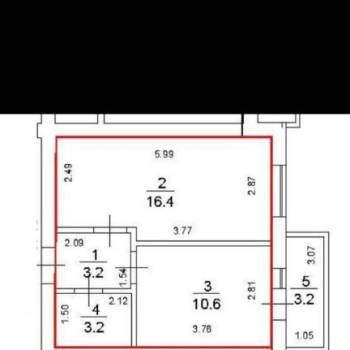 Продается 1-комнатная квартира, 33,4 м²