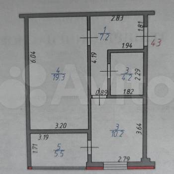 Продается 1-комнатная квартира, 40,9 м²