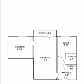 Продается 2-х комнатная квартира, 39,5 м²
