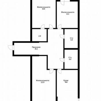 Продается Многокомнатная квартира, 103,1 м²
