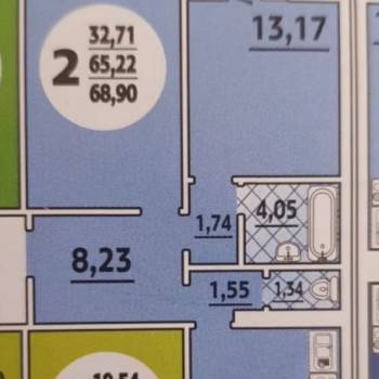 Продается 2-х комнатная квартира, 68,9 м²