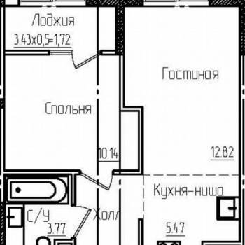 Продается 1-комнатная квартира, 37,7 м²