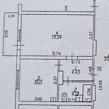 Продается 1-комнатная квартира, 38,1 м²