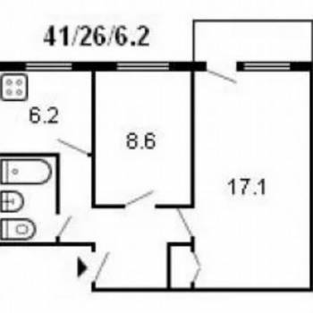 Продается 2-х комнатная квартира, 45 м²