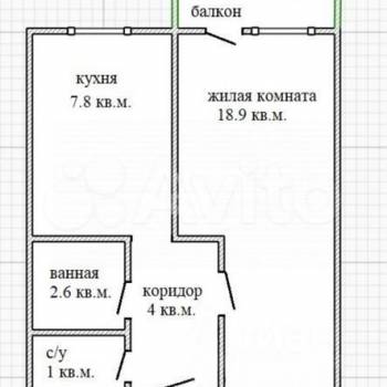 Продается 1-комнатная квартира, 35 м²