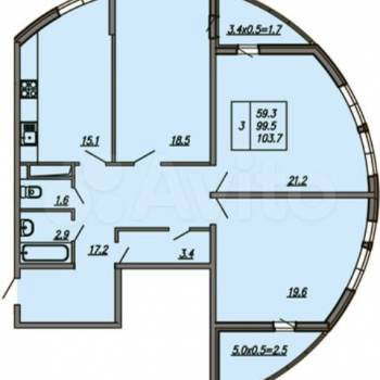 Продается 3-х комнатная квартира, 103,9 м²