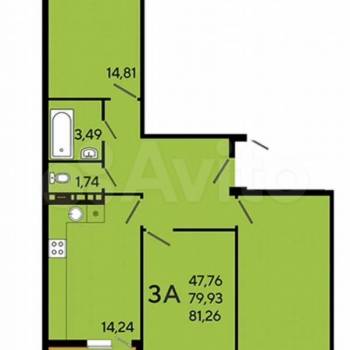 Продается 3-х комнатная квартира, 82 м²