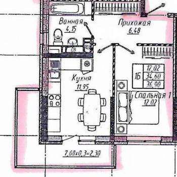 Сдается 1-комнатная квартира, 35,2 м²