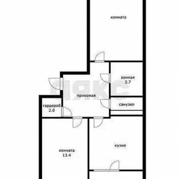 Продается 2-х комнатная квартира, 59,1 м²