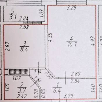Продается 1-комнатная квартира, 34,6 м²
