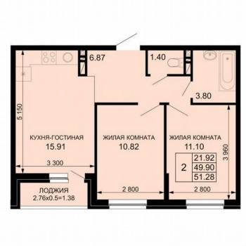 Сдается Многокомнатная квартира, 51 м²