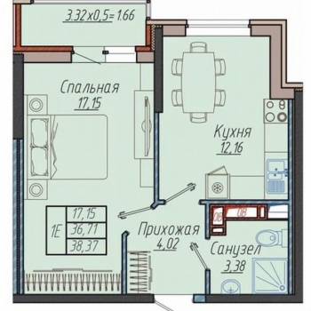 Продается 1-комнатная квартира, 40 м²
