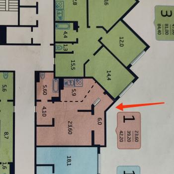 Продается 1-комнатная квартира, 42,2 м²
