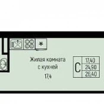 Продается 1-комнатная квартира, 28 м²