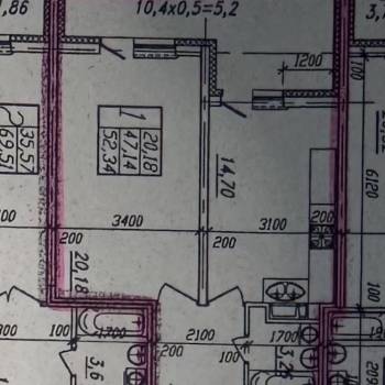 Продается 1-комнатная квартира, 52,2 м²