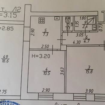 Продается 3-х комнатная квартира, 58,9 м²