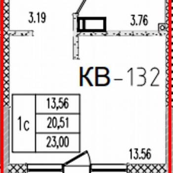 Продается 1-комнатная квартира, 25,8 м²