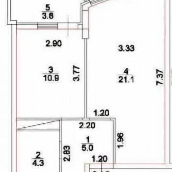 Сдается 1-комнатная квартира, 41,3 м²