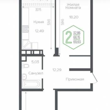 Сдается 2-х комнатная квартира, 64 м²