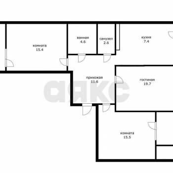 Продается 3-х комнатная квартира, 76,8 м²