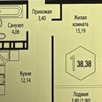Сдается 1-комнатная квартира, 35,7 м²