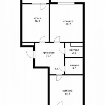 Сдается 2-х комнатная квартира, 69,9 м²
