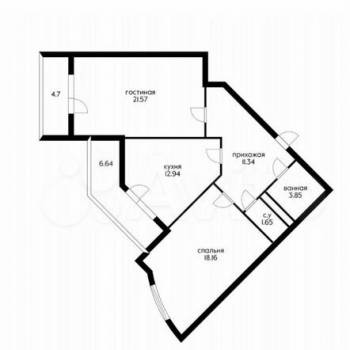 Сдается 2-х комнатная квартира, 69,9 м²
