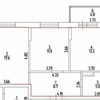 Продается 2-х комнатная квартира, 56,8 м²
