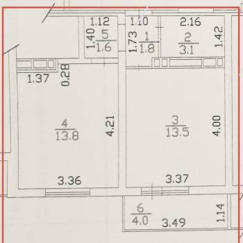 Продается 1-комнатная квартира, 33,8 м²